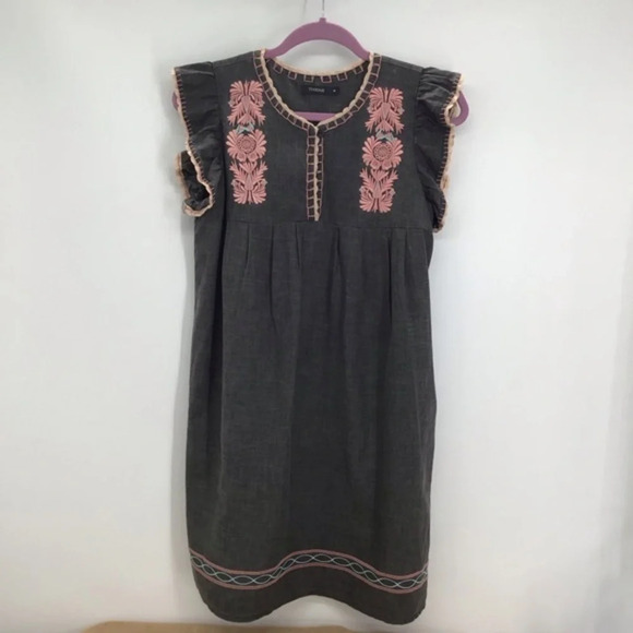 THEME Women’s Embroidered Delicate Crochet Detailed Summer Dress - Picture 1 of 5